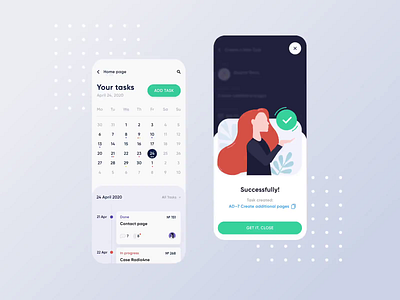 Project Management App Concept 3 account android animation calendar card clean concept create dashboard fintech illustration interaction ios personal product saas app task team ui