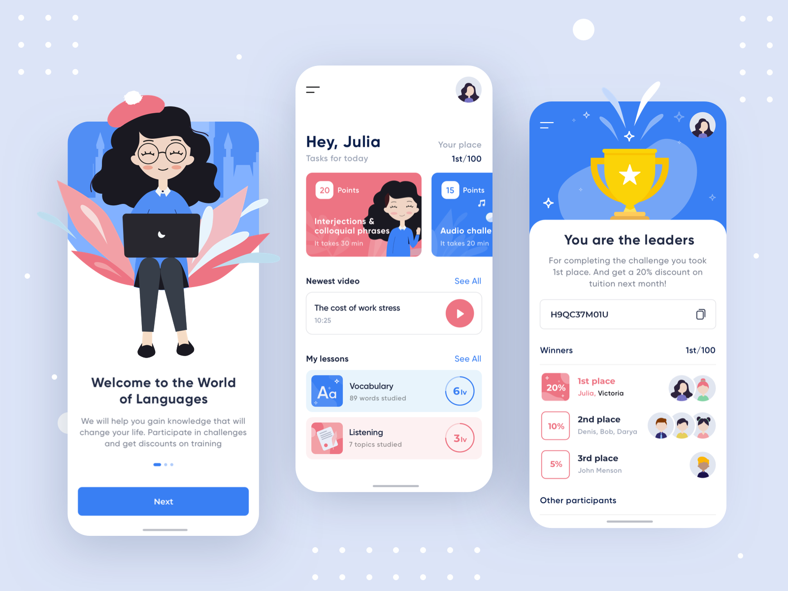 Language Learning App by Leonid Árestov on Dribbble