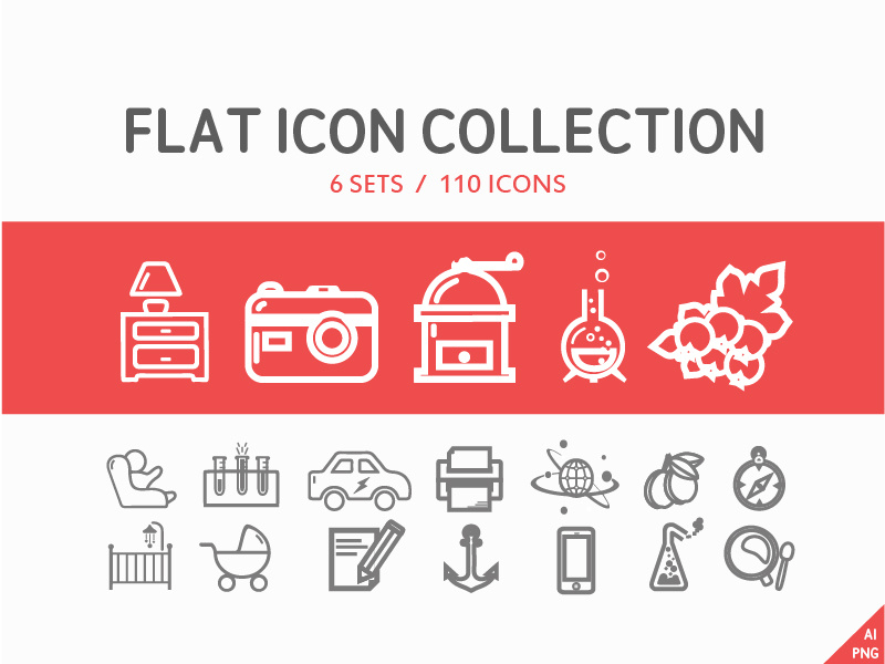 110 Flat icon collection (6 set) flat icon design web sio iso travel coffe vector collection