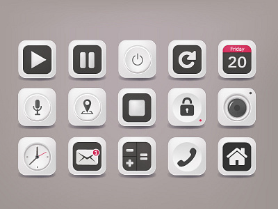 Icon-Button camera design icons illustrator play stop ux vector web