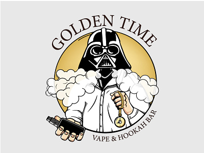 Darth Vader- European 3 character european hookah hookah logo illustration