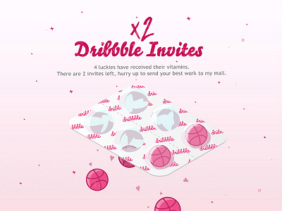 Dribbble Invites x2 2d 3d draft dribbble invite invites isometric pills tablet