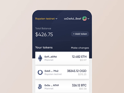 OnGrid Systems WAT crypto wallet - Transition after effects animation app bank clean concept interaction motion transition ui ux wallet