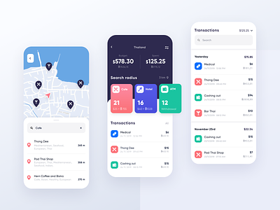Travel App - Make yourself at home app application bank banking color credit credit limit finance app fintech history interface ios local map minimal mobile transaction transactions ui ux