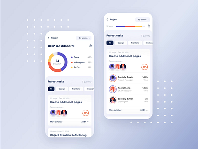 Project Management App Concept account app chart clean concept dashboad fintech interface ios mobile motion piechart product project management saas app task team ui user management ux