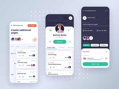 Project Management App Concept 2 account android app card clean concept create dashboad fintech interaction interface ios mobile personal product saas app task team ui user management