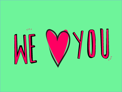 We love you! heart illustration love