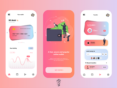 The Online Wallet app graphic design icon illustration ui ui design ux vector website