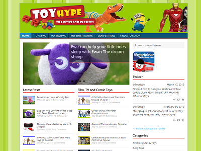 ToyHype Homepage blog graphic design responsive toys webdesign website wordpress