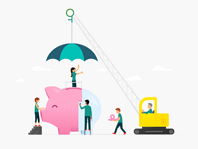 Together Money Care illustration insurance online payment service webdesign