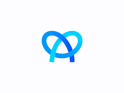 A x Heart x Knot a brand gradient heart knot link logo mark