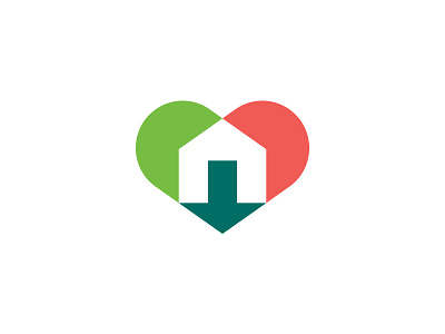 Home x Heart x Arrow arrow brand contractor estate home house logo mark property developer social