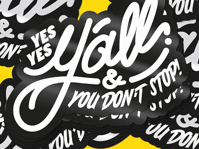 "YES YES Y'ALL" stickers! 👀 common hiphop lettering stickermule stickers yesyesyall
