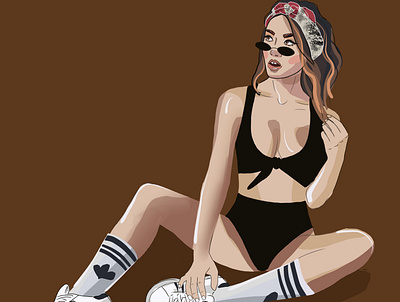 sport and fashion character design fashion flatdesign girl illustration illustrator