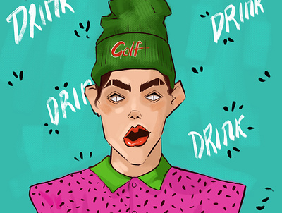 Boy. Drink. Water. character design digital drink fashion girl guy illustration illustrator person