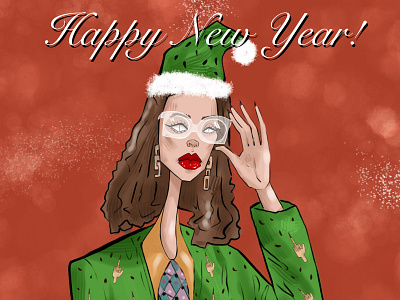 Happy New Year character design fashion girl illustration illustrator person