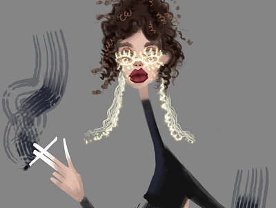 Sketch of the fashion image of the brand Schiaparelli character design fashion girl illustration illustrator person