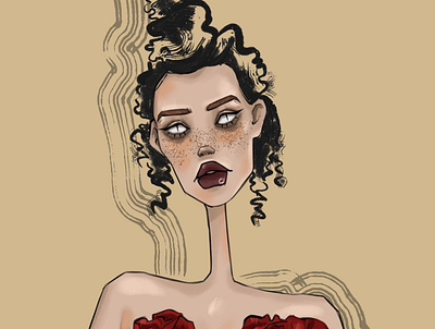 Portrait character design girl illustration illustrator