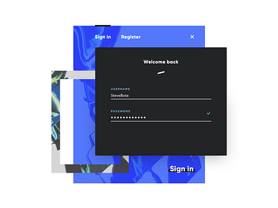 Sign in - UI abstract blue sign in ui