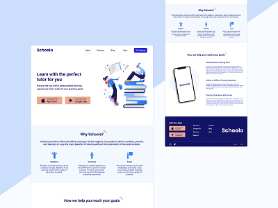 Schoola | Landing page dailyui design graphic design illustration landing page ui ui design uiux ux web design