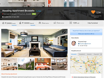 Rent a place Details details housing real estate rent search ux wireframe