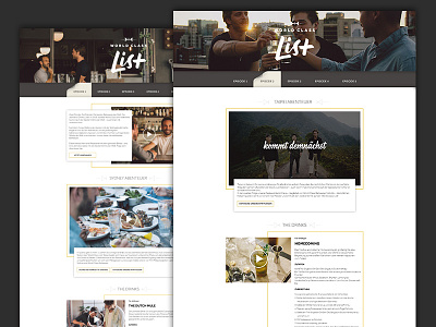 Diageo - world class list design drinks episodes landing page series visual