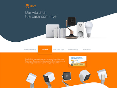Advert landing page concept for Hive advertisement design home home security photoshop ux