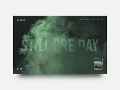 Dr. Dre x Aftermath Entertainment — Landing chronic dr.dre green landingpage smoke type trade gothic ui challenge