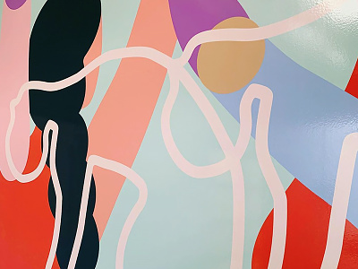 Mural Figures abstract art colorscheme dance mural shapes wip