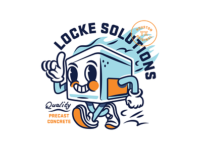 Locke Character characterdesign concrete houston illustration mascot precast retro t-shirt design