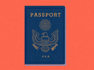 Passport blue eagle orange passport travel