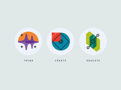 Think / Create / Educate Icons abstract icons mid century moderns