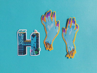 Hands & H-Town Stickers