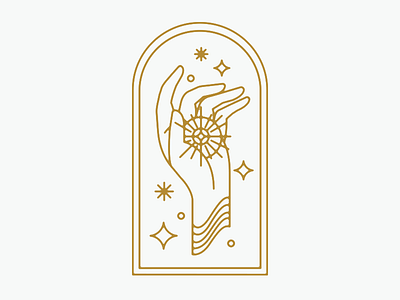 How The Stars Align gold hand logo mark stars