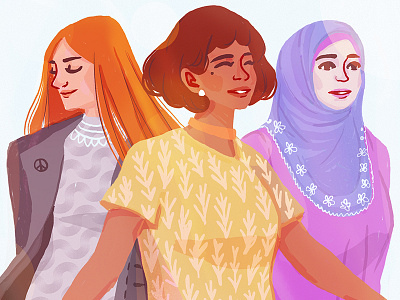 Women's March 1/21/17 cultures diversity female hope human rights illustration peace womens march