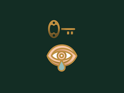 Unlocked Feelings emotions eye feelings gold icon illustration key mark