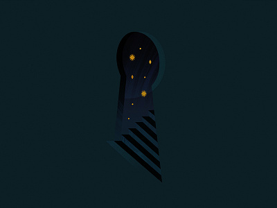 Clear Midnight dark illustration keyhole midnight mystery stairs stars