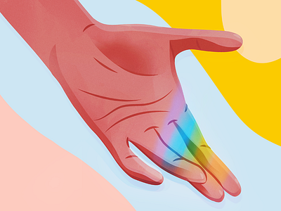 Catching Rainbows digital art editorial hand illustration light rainbows vector