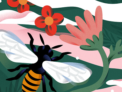 Love & Relationships bee flowers illustration love