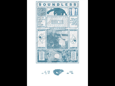 Soundless (Blue) collage design fashion brand illustration