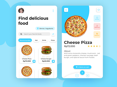 Foodie App android app food illustration mobile restaurant ui