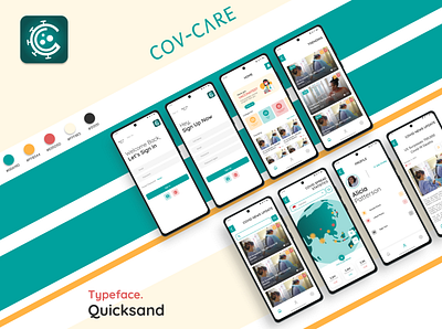 Cov-Care android app covid logo mobile news ui