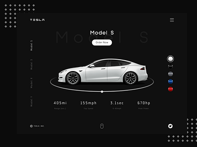 Tesla Website Concept automotive black car cars dark design tesla ui vehicle web design website
