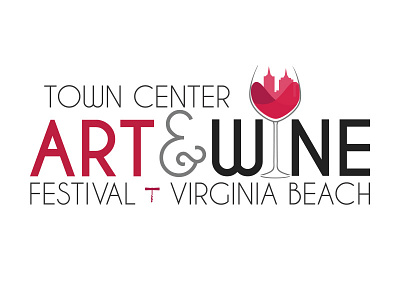 Town Center Art & Wine Festival Logo art brand design event logo icon identity illustration logo typography wine