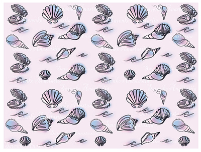 Patern is marine. Patern seashells. Sea. art artwork background design illustration marine ocean patern pearl sea shell shells vector waves