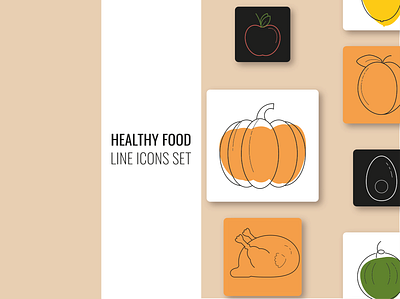 Healthy food. Line icons set. artwork design food graphic design healthyfood healthyfoodicons icons illustration lineicons patern