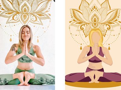 Yoga girl poster for yoga center artwork design gimfit girlyoga graphic design illustration poster yoga yogacenter