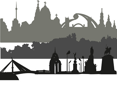 Sights of the city of Kharkov in Ukraine art artwork design graphic design illustration patern silhouette sity town ukraine