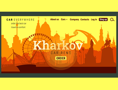 An example of the design of a car rental web page around the wor ai art artwork design graphic design illustration kharkov silhouette sity town ukraine