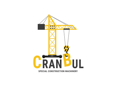 Logo for a construction equipment rental company building cran design graphic design illustration logo rent style